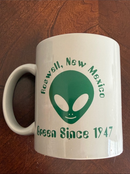 M Ware Other - Roswell New Mexico Alien Graphic Mug - White with Green Print